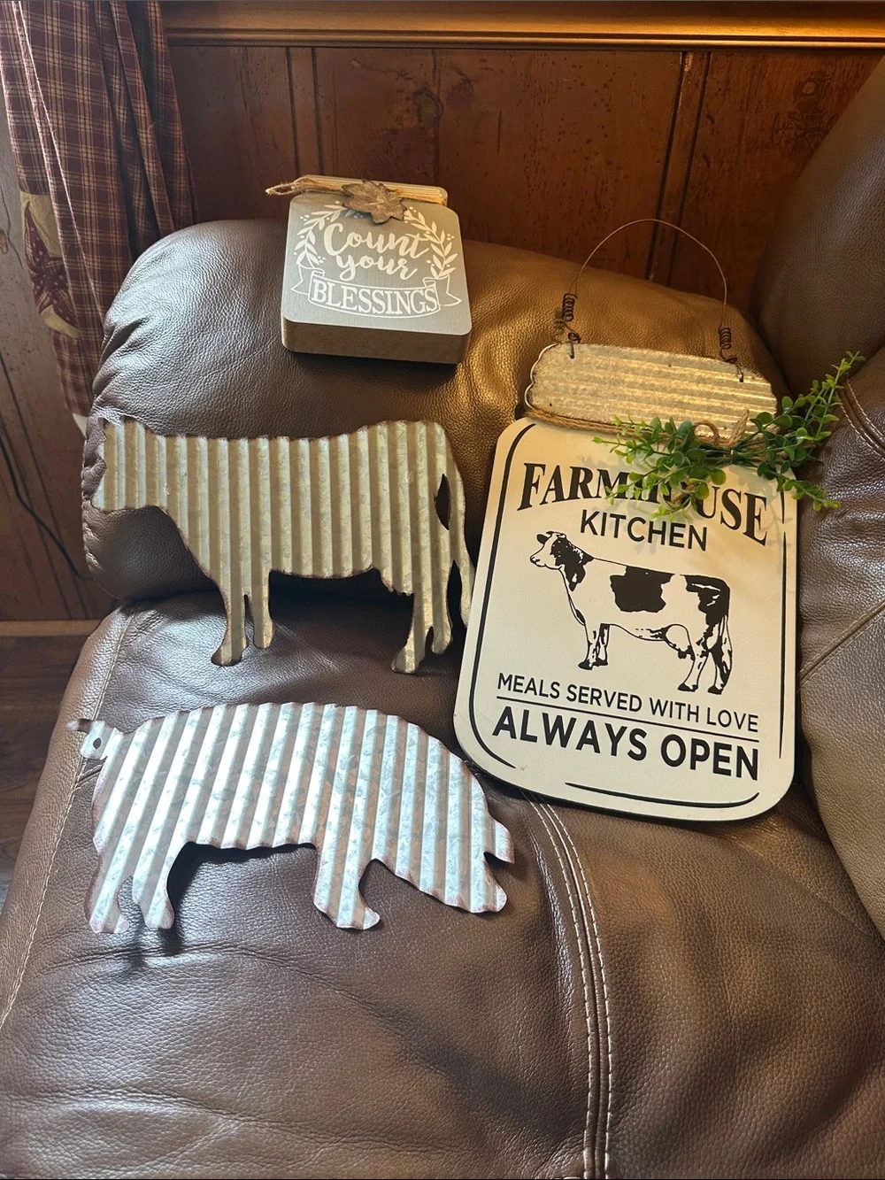 Farmhouse Kitchen Wall Decor - White & Galvanized Accents